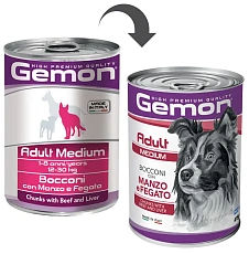 Gemon Консервы Dog Medium Adult (Говядина, печень)